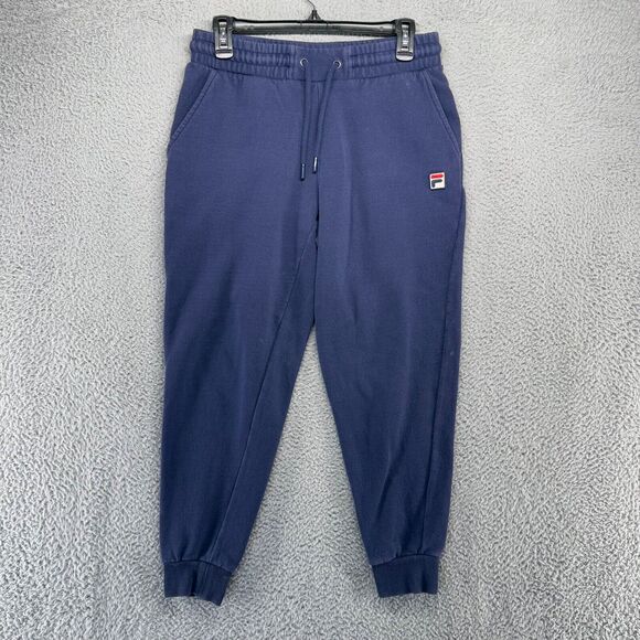 Fila Sweatpants Men's Small Blue Navy Faded Cuffed Jogger Cotton Sweat Logo - Picture 1 of 10